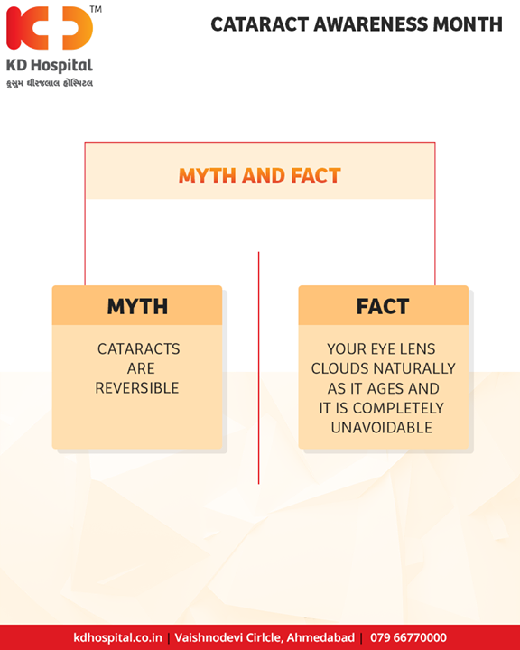 ‪:: Myth & Fact of Cataracts::‬‬‬‬‬‬

#CataractAwarenessMonth #KDHospital #Ahmedabad #Healthcare #GoodHealth