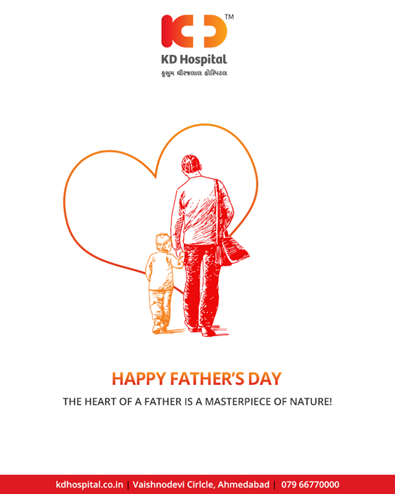 The heart of a father is the masterpiece of nature.

#HappyFathersDay #FathersDay #FathersDay2018 #FathersDay2k18 #KDHospital #Ahmedabad #Healthcare #GoodHealth