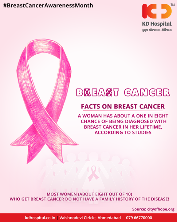 October is celebrated as the Breast cancer awareness month! Know more about breast cancer & follow the precautionary steps! Get yourself checked today!

#BreastCancerAwarenessMonth #KDHospital #Ahmedabad #Healthcare #HealthyLifestyle #GoodHealth