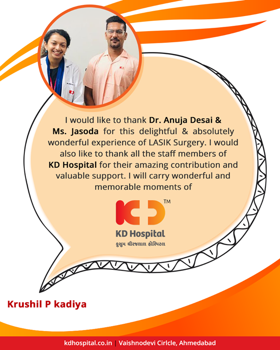 It brings us sheer happiness to hear back from our patients! 

#PatientTestimonial #Testimonial #KDHospital #GoodHealth #Ahmedabad #Gujarat #India