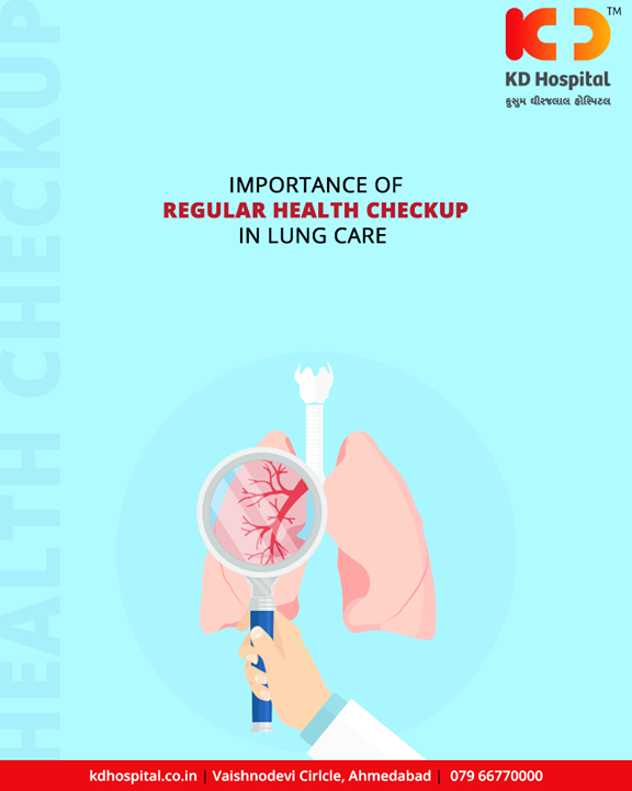 Regular check-ups help prevent diseases, even when you are feeling well. This is especially true for lung disease, which sometimes goes undetected until it is serious. Your breathing patterns during a check-up denote your health concerns which can be detected by your healthcare provider.

#HealthyLungs #HappyLife #KDHospital #GoodHealth #Ahmedabad #Gujarat #India
