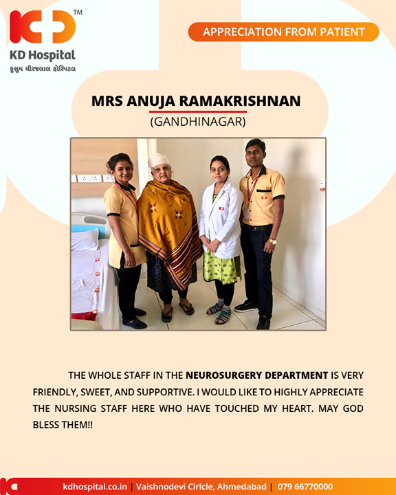 It feels great to receive such positive & heart-warming appreciation from our patients!

#KDHospital #GoodHealth #Ahmedabad #Gujarat #India #Appreciation