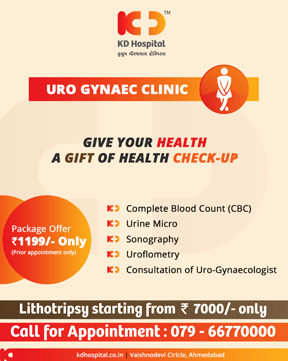 Give your health a gift of health check-up

#UROGynaecClinic #KDHospital #GoodHealth #Ahmedabad #Gujarat #India