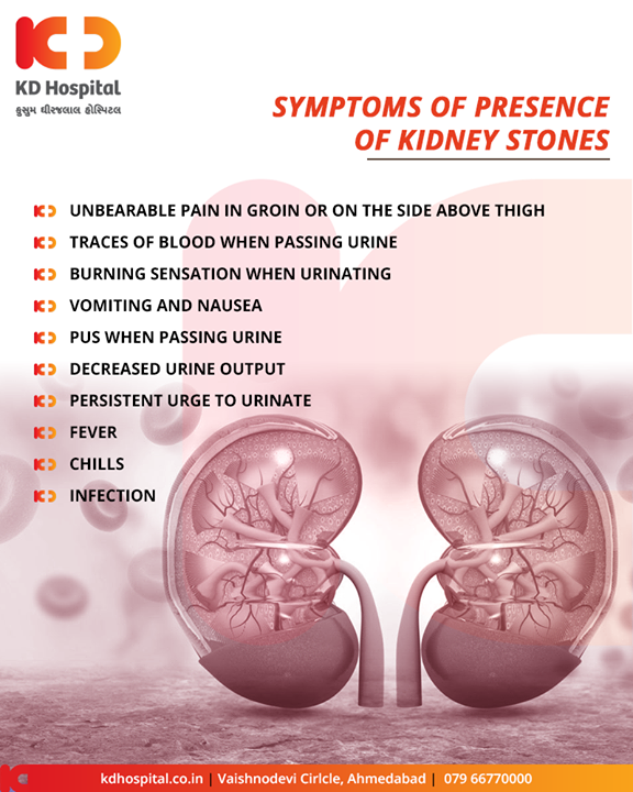 Symptoms occurs due to #KidneyStones!

#KidneyHealth #Lithotripsy #KDHospital #GoodHealth #Ahmedabad #Gujarat #India
