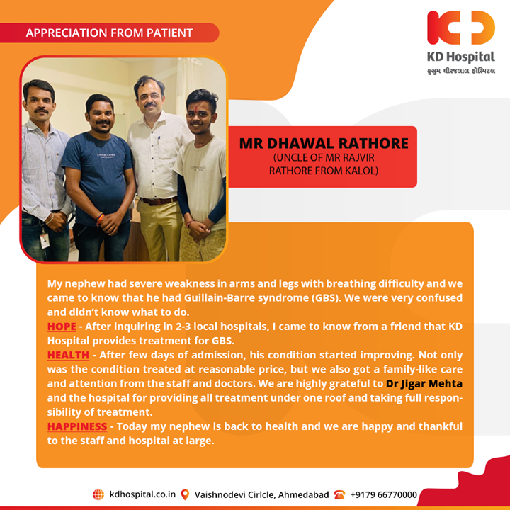 It feels great to hear such kind and touching appreciation from our patients!

For appointment call: +91 79 6677 0000

#KDHospital #GoodHealth #Ahmedabad #Gujarat #India #Appreciation