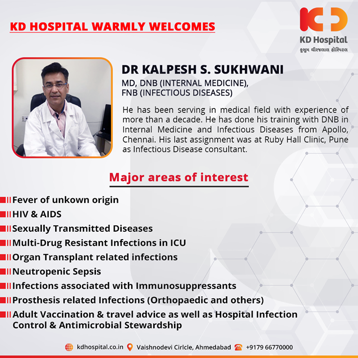 KD Hospital warmly welcomes Dr. Kalpesh S. Sukhwani

For appointment call: +91 79 6677 0000

#KDHospital #goodhealth #health #wellness #fitness #healthy #healthiswealth #wealth #healthyliving #joy #patientscare #Ahmedabad #Gujarat #India