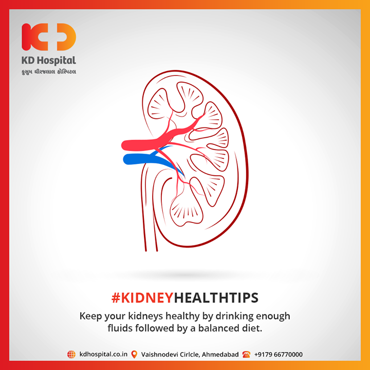 Consumption of water helps the kidneys clear sodium, urea and toxins from the body which reduces your risk of developing chronic kidney disease.

#KDHospital #goodhealth #health #wellness #fitness #healthiswealth #healthyliving #patientscare #Ahmedabad #Gujarat #india