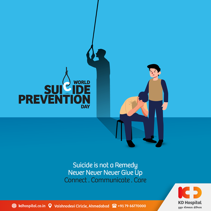 Every year, suicide is among the top 20 leading causes of death globally for people of all ages. Every lost life means a great deal of suffering to their loved ones and we all wish to prevent that. Here's one speck of caring to spread the awareness about it, so that you can make a deviation by affecting the lives of people near you. 

#KDHospital #goodhealth #health #wellness #fitness #healthy #mentalhealth #WorldSuicidePreventionDay #WorldSuicidePreventionDay2020 #WSPD #suicideawareness #anxiety #mentalhealthmatters #healthiswealth #wealth #healthyliving #joy #patientscare #Ahmedabad #Gujarat #India