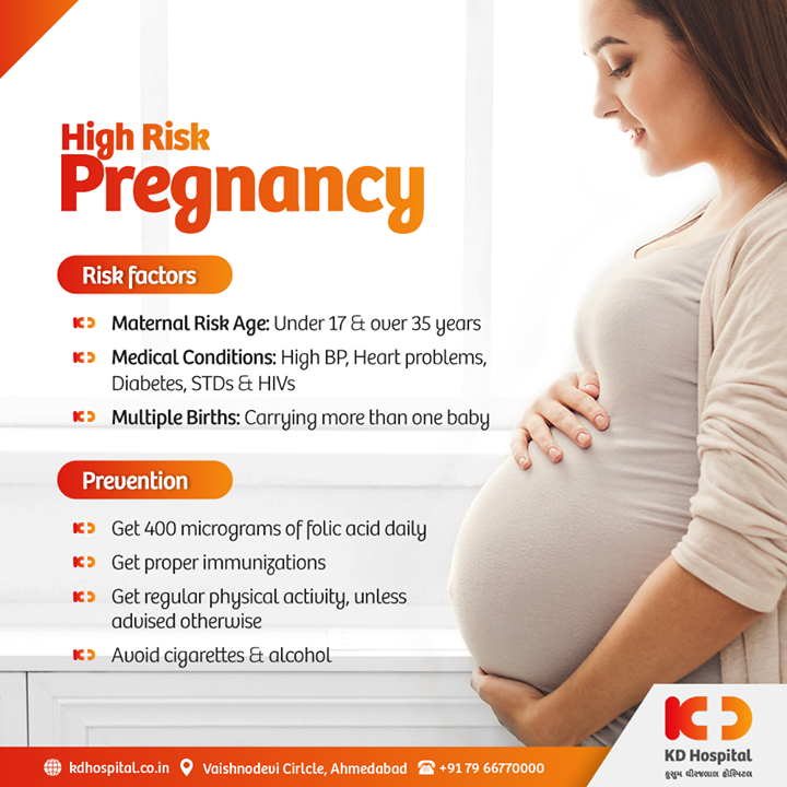 Prevention is always better than cure. Be mindful of the risk factors contributing to High-Risk Pregnancy and controlling measures for the same. Prompt management of those factors can reduce the risk during pregnancy. 

#KDHospital #goodhealth #health #wellness #doctor #pregnancy #highriskpregnancy #twins #recurrentabortion #fertility #gynaecology #obstetrics #fitness #healthiswealth #healthyliving #patientscare #Ahmedabad #Gujarat #india