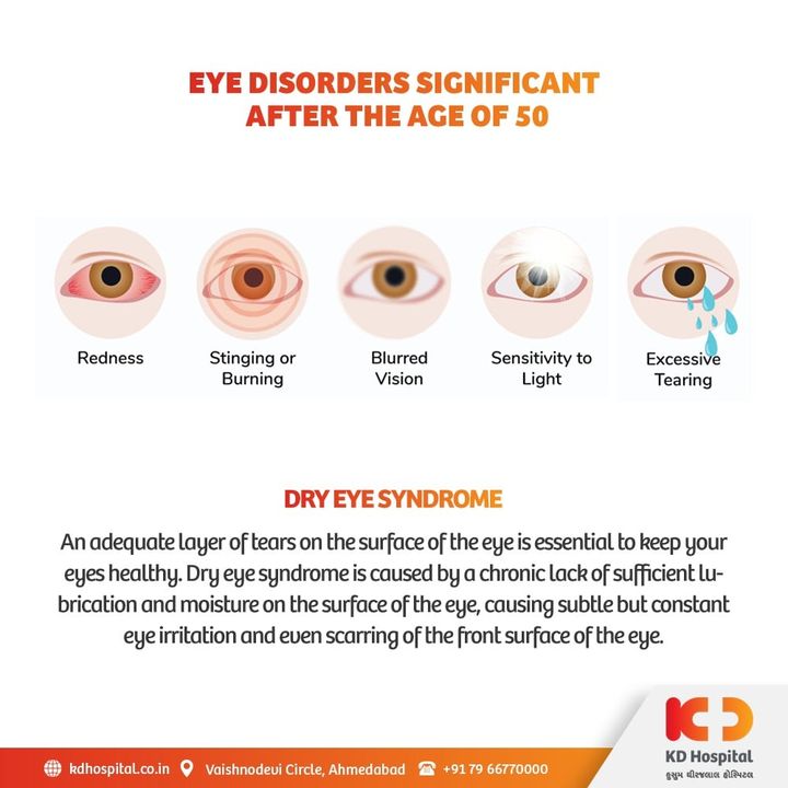 Dry eye syndrome (DES), otherwise called keratoconjunctivitis sicca (KCS), causes dry eyes leading to irritation, blurry vision, and redness of eyes.

KD Hospital is having a free eye consultation from 17/11/2020 to 30/11/2020 for the patients above the age of 50. Call +918980280802 or +916359603634 between 9:00 AM to 5:00 PM to book an appointment. Additionally, we have Cashless Facilities available at the hospital.

#KDHospital #eyecheckup #DryEyeSyndrome #blindness #blind #eyesurgery #blindnessawareness #DoctorsOfInstagram #Diagnosis #Therapeutics #goodhealth #pandemic #socialmedia #socialmediamarketing #digitalmarketing #wellness #wellnessthatworks #Ahmedabad #Gujarat #India