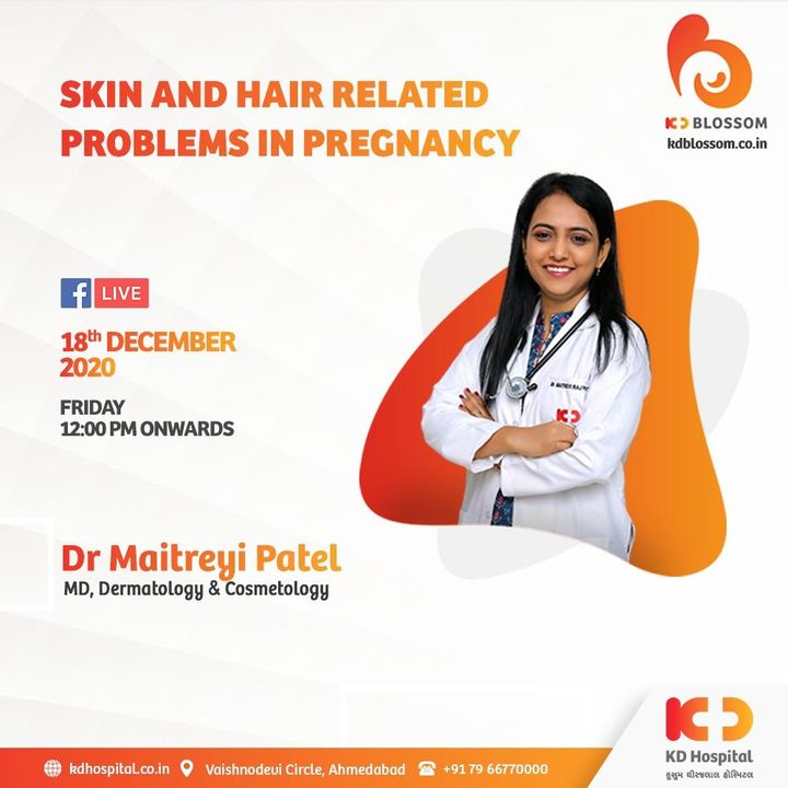 Pregnancy could bring about a lot of changes in your body, including changes in your skin and hair. 
Join Dr. Maitreyi Patel for the discussion on 
