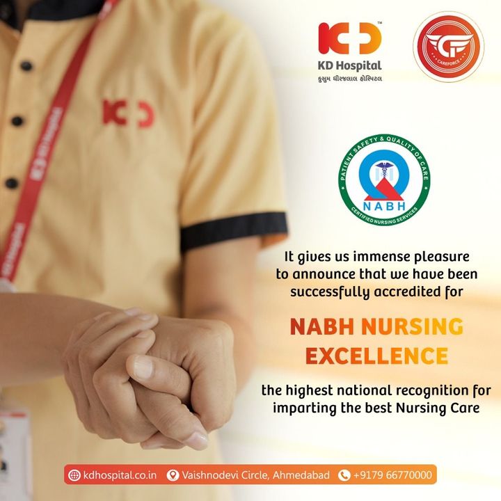 Our finest Nursing practice just got recognised by receiving accreditation for Nursing Excellence, which allows us to serve the patients through the patient welfare continuum. We'll continue to enroot refinement by providing a consistent quality of compassionate patient care.

#KDHospital #NusingExcellence #Nusring #NurseLife #NursingSchool  #NABHHospital #QualityCare #hospitals #doctors #healthcare  #medical #health #hospital  #nurses #medicine #coronavirus #staysafe #physicians #surgery #surgeon #wellnessthatworks #Ahmedabad #Gujarat #India