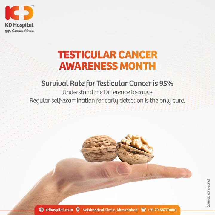 KD Hospital encourages every Male to understand the signs and symptoms of this curable illness along with early prevention through regular self-exams on the occasion of Testicular Cancer Awareness Month. 

#KDHospital #TesticularCancerAwarenessMonth #TesticularCancer #Curable #SpreadingAwareness #Diagnosis #goodhealth #pandemic #healthfirst #healthylifestyle #wellness #wellnessthatworks #NABHHospital #QualityCare #hospitals #doctor #Nurses #healthcare #medical #digitalmarketing #Ahmedabad #Gujarat #India