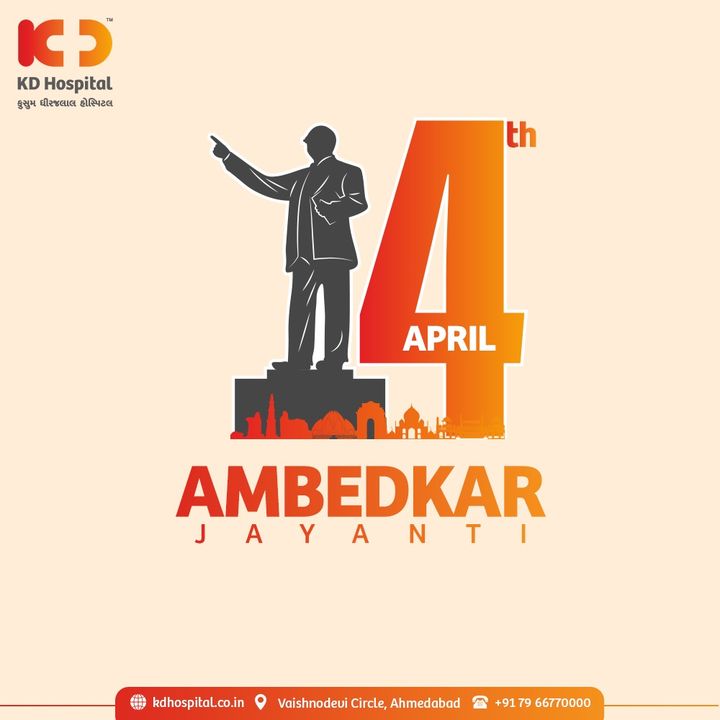 Ambedkar Jayanti is observed to commemorate BR Ambedkar, the father of the constitution of India and civil rights activist. The struggles that he underwent and his fight for equality is commendable & honorable.

#KDHospital #IndianConstitution #BabasahebAmbedkar #AmbedkarJayanti #DrBRAmbedkar #BRAmbedkar #Ambedkar #StayAware #StayAwareStaySafe #healthfirst #healthylifestyle #wellness #wellnessthatworks #NABHHospital #QualityCare #hospitals #doctors #Nurses #healthcare #medical #digitalmarketing #Ahmedabad #Gujarat #India