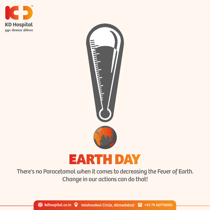 This is a call for the cause to start valuing our Earth and planting more trees to get oxygen from mother earth. Let us revolutionize the movement by spreading awareness of climate change and taking actions for it. 

#KDHospital #EarthDay #EarthDay2021 #ClimateChange #WorldEarthDay #RestoreOurEarth #TogetherForOurPlanet #Covid19 #CovidVaccine #Immunization #StayAware #StayAwareStaySafe #healthfirst #healthylifestyle #wellness #wellnessthatworks #NABHHospital #QualityCare #hospitals #doctors #Nurses #healthcare #medical #digitalmarketing #Ahmedabad #Gujarat #India
