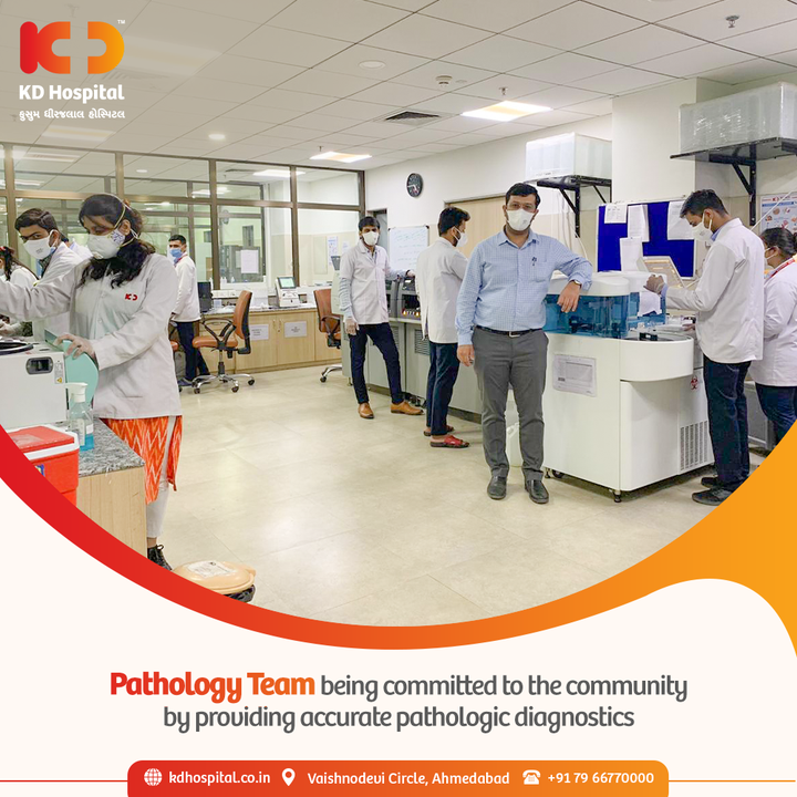 Hidden behind the masks and lab coats, KD Hospital's Pathology team is solving problems and making diagnoses to see the patients get treated the best way possible.

#KDHospital #Care #PatientCare #PatientFirst #Ramzan #Ramadan #Compassion #Safety #PatientSafety #SafetyComesFirst #SafetyFirst #SafetyMeasures #Diagnosis #Therapeutics #Awareness #wellness #goodhealth #wellnessthatworks #Nursing #NABHHospital #QualityCare #hospitals #doctors #healthcare #medical #health #physicians #Ahmedabad #Gujarat #India