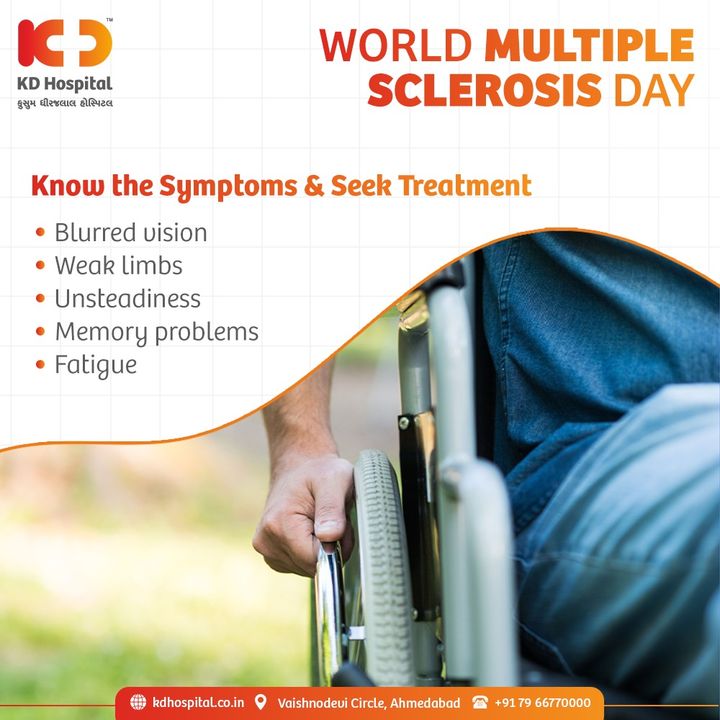Don't neglect in case you have these symptoms and Consult our expert Doctors on World Multiple Sclerosis Day today 
Call for appointments +917966770000 

#KDHospital  #WorldMultipleSclerosisDay #WorldMultipleSclerosisDay2021 #MS #Neurology #Neuroscience #HealthCare  #MultipleSclerosis #Physician #Compassion #Diagnosis #Therapeutics #Awareness  #wellnessthatworks #Nusring #NABHHospital #QualityCare #hospitals #doctors  #medical #health #physicians #surgery #surgeon #Ahmedabad #Gujarat #India