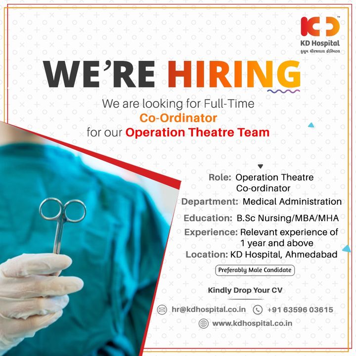 Time to Play to the Gallery where actual Skills set come into daily play. Join us to witness saving and touching lives as part of your routine.

#KDHospital #Hiring #WeAreHiring  #jobs #jobalerts #Leadership #HiringAlert #Connections #Therapeutics #goodhealth #pandemic #socialmedia #socialmediamarketing #digitalmarketing #wellness #wellnessthatworks #Ahmedabad #Gujarat #India