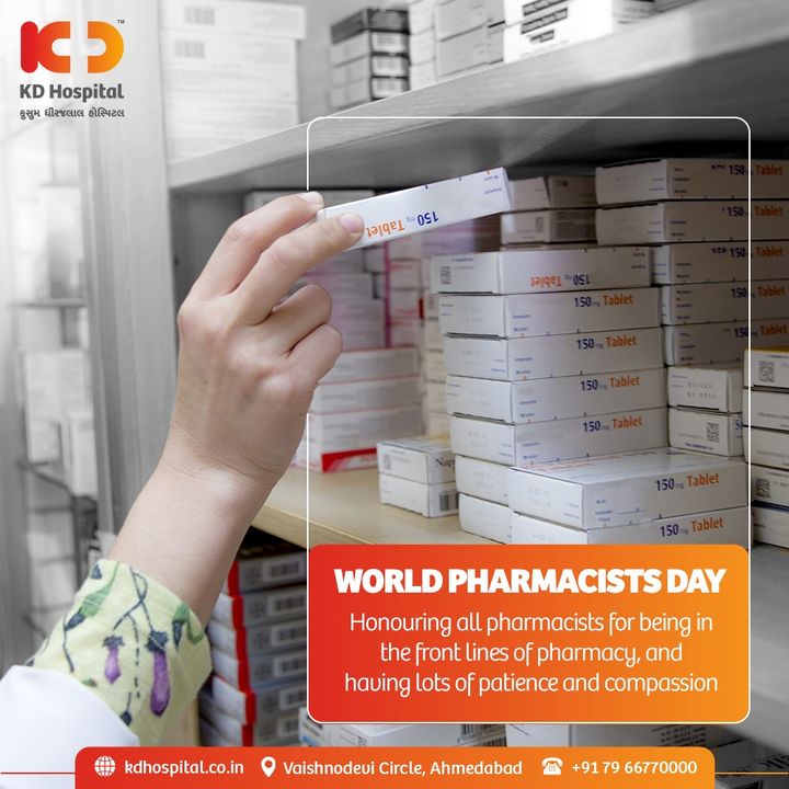 If Medicines are renamed life, Pharmacists are the life givers. They introduce us to the medicines & advise us on their intake. A small kind gesture to them can just improve the world.

#KDHospital #pharmacist #worldpharmacistday #worldpharmacistday2021 #Doctors #Diagnosis #Therapeutics #goodhealth #soical #socialmediamarketing #digitalmarketing #wellness #wellnessthatworks #Ahmedabad #Gujarat