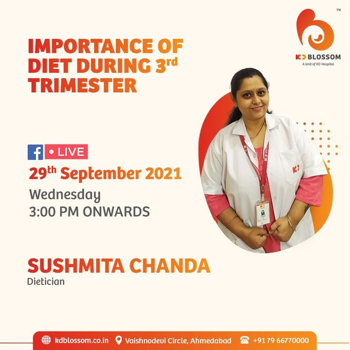 Diet plays a vital role in the third trimester as your baby gains weight quickly during this time and parts of their body continue to form. The food choices you make are very important for the health of your baby.

Our Dietician, Sushmita Chanda will discuss the 
