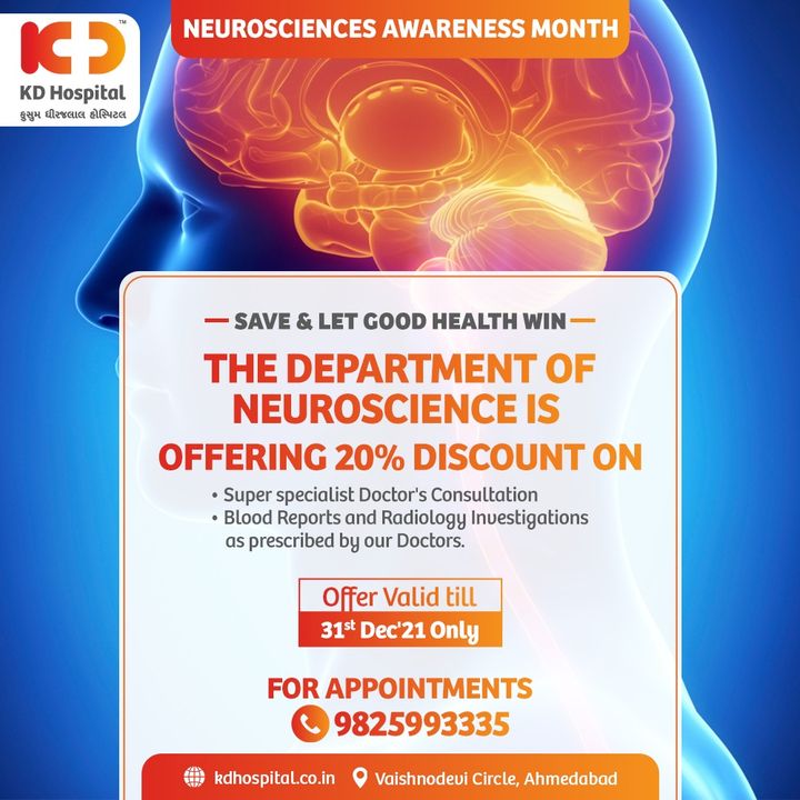 Understand the importance of timely screening and getting checked by the experts and specialists.
Call now: 9825993335 to book an appointment. Offer valid till 31st Dec'21 only.

#KDHospital  #Strokeawareness
#strokesurvivor #stroke #strokerecovery #strokerehab #braininjury #youngstrokesurvivor #aphasia #braininjuryawareness #brainhealth #strokeawarenessmonth #strokerehabilitation #strokeassociation #Medical #Doctor #Medicine #Nurse #Healthcare #Surgery #Health #Ahmedabad #Gujarat #India
