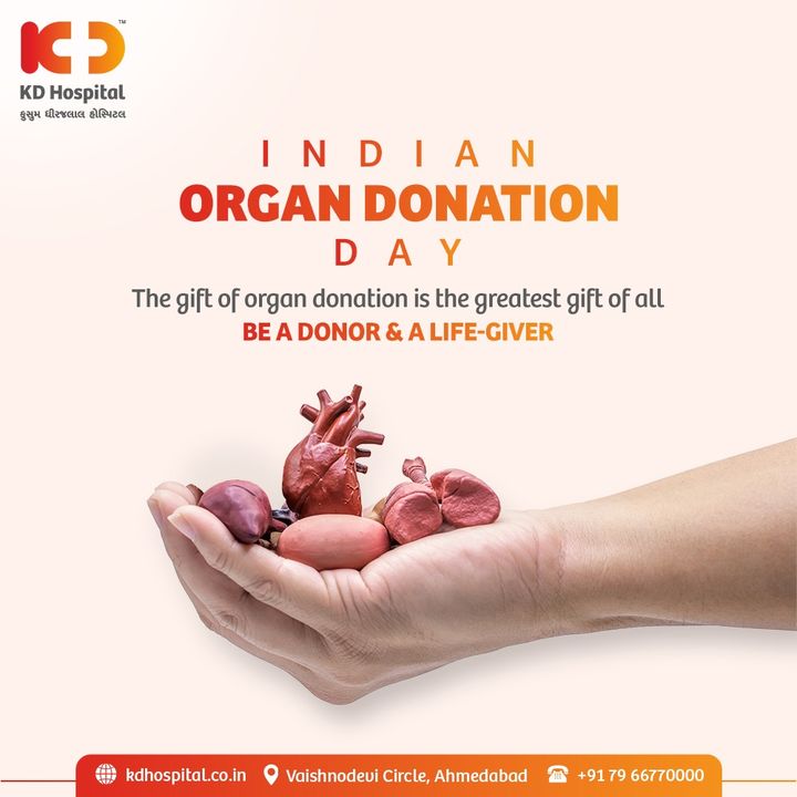 Be a donor & a life-giver! 
Organ donation Day gives an incredible opportunity to help in saving lives. Come be the real Hero & Donate organs, Live an after Life. Click here for registration: https://sotto.nic.in/DonorCardRegistration.aspx

#KDHospital #HelpingHands #DonateLife #BeAHero #kidney #KidneyTransplant #KidneyDonor #KidneyDonate #Nephrologist #Urologist #BeADonor #DonateOrgans #OrganTransplantation #OrganTransplant #OrganDonation #NABHHospital #QualityCare #hospitals #doctors #healthcare #WellnessThatWorks #Ahmedabad #Gujarat #India