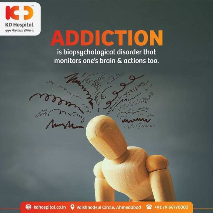 Addictions always have a bad impact on a person’s physical and or psychological behavior. An addicted person is strongly dependent on a certain thing or habit. A proper attention on right time helps them to come out of it & control it. Make sure to monitor addicted people & give them the much needed attention & care. Take them to doctor to give them clinical help, if necessary.

#KDHospital #Addiction #stress #stressfreelife #intakeofdrugs #healthylife #mentallyhapy #physicallyfit #doctor #health #healthcare #hospital #doctors #physicalcare #mentalcare #healthylifestyle #medlife #goodhealth #health #fitness #healthyliving #patientscare #Ahmedabad
