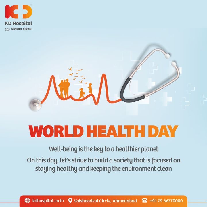 This day calls for global attention to address the concerns which interconnect the planet with an individual's health. This is the day when the unparalleled value of good health is celebrated. 

#WorldHealthDay #HealthDay #KDHospital #NABHHospital #QualityCare #hospitals #doctors #healthcare #WellnessThatWorks #YoursToMake #Ahmedabad #Gujarat #India
