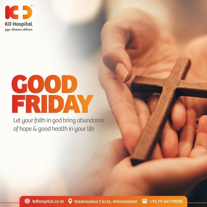 May the blessings of the almighty pour in the goodness of health, peace and cheer in our lives.

#KDHospital #NABHHospital #GoodFriday #Prayers #Health #Wellness #trendinginahmedabad #wellness #YoursToMake #Ahmedabad #Gujarat #India