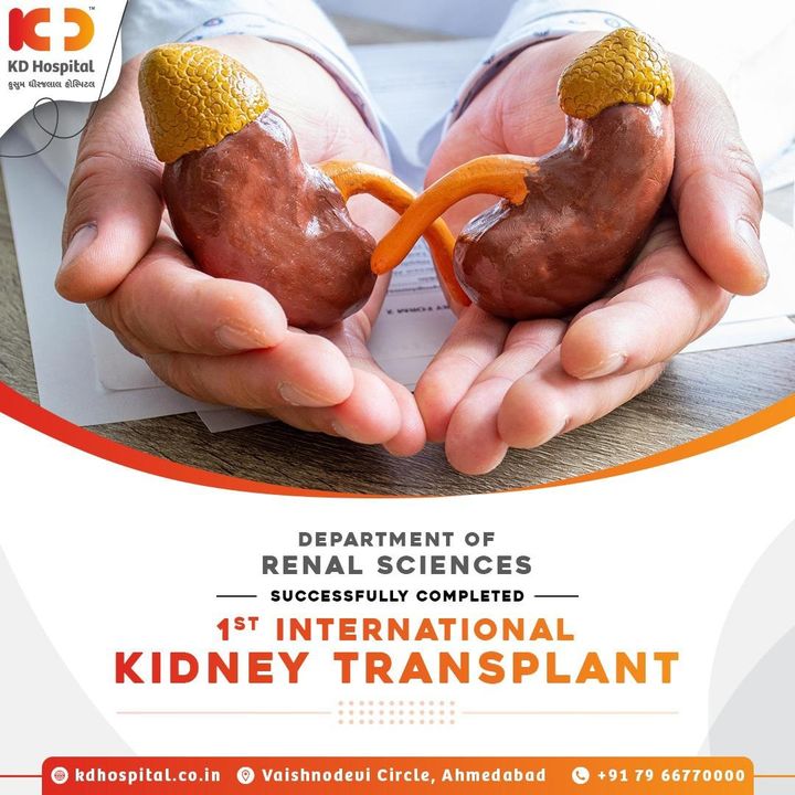 Dedicated to saving lives, KD Hospital's Department of Renal Sciences has successfully completed its *First-ever International kidney transplant*. Through this procedure, we have become even more committed to expanding healthcare services globally. Click the link in the bio to register yourself as an organ donor.

#KDHospital #KidneyTransplant #physicallyfit #doctor #health #healthcare #hospital #doctors #physicalcare #healthylifestyle #medlife #goodhealth #health #fitness #healthyliving #patientscare #Ahmedabad #trendinginahmedabad #yourstomake
