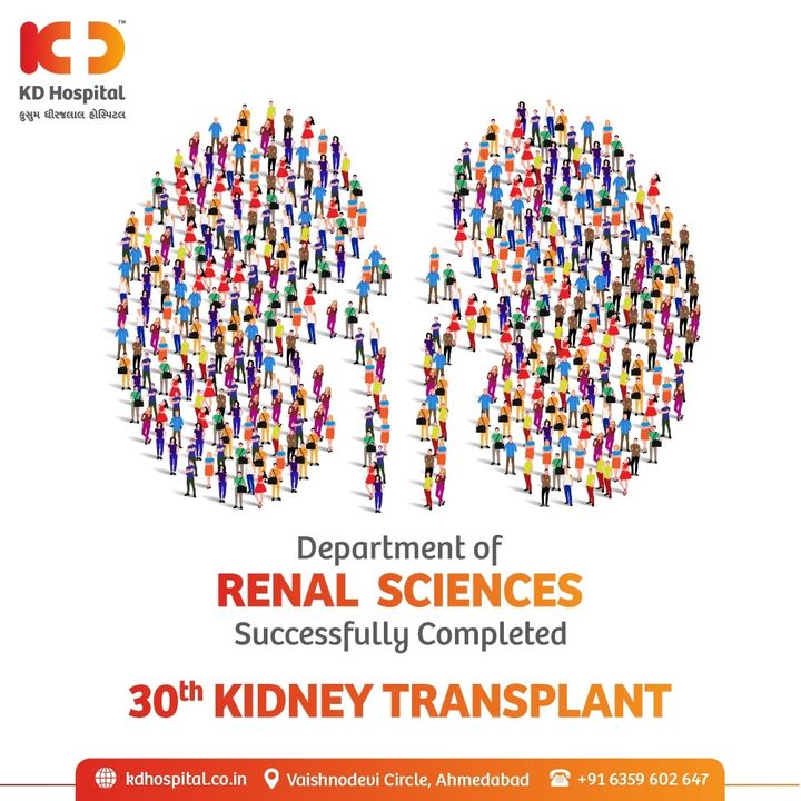 Within a year of the establishment of KD Hospitals Transplant unit, we have taken a huge leap & successfully completed 30 kidney transplants. Every such milestone is a step forward in our journey of saving lives through transplants.

Click on the link https://sotto.nic.in/DonorCardRegistration.aspx
to register yourself as an organ donor.

#KDHospital #sottogujarat #Notto #DonateLife #kidney #KidneyTransplant #KidneyDonor #KidneyDonate #OrganTransplantation #NABHHospital #qualitycare #hospital #doctors #healthcare #WellnessThatWorks #YoursToMake #trendinginahmedabad #Ahmedabad #Gujarat #India