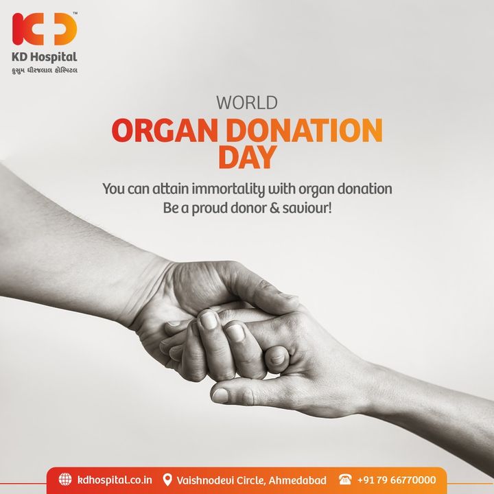 Today, we celebrate the gift of life. On World Organ Donation Day, it's important to share this message with the world and let others know that they can make a difference by becoming organ donors. 
Click on the link https://sotto.nic.in/DonorCardRegistration.aspx to register yourself as an organ donor. 

#KDHospital #worldorgandonationday #OrganDonationDay #organdonation  #sottogujarat #Notto #DonateLife  #organdonationawareness #savelives #OrganTransplantation #NABHHospital #qualitucare #hospital #doctors #healthcare #WellnessThatWorks #YoursToMake #trendinginahmedabad