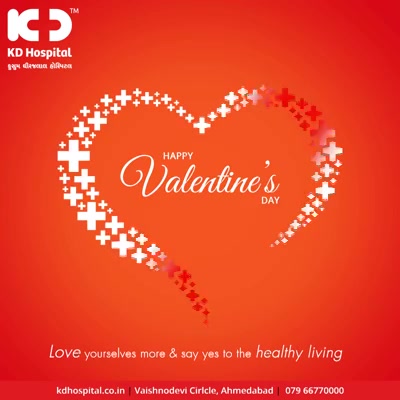 Love yourself more & say yes to healthy living.

#Valentines2019 #ValentinesDay #Valentines #DayOfLove #ValentinesDay2019 #KDHospital #GoodHealth #Ahmedabad #Gujarat #India
