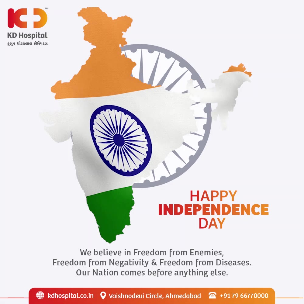 We shall not forget the sacrifices that led us to Freedom and always keep in our hearts the spirit of Patriotism this Independence Day.

#KDHospital #IndependenceDay #IndependenceDay2021 #Independence #IndependenceDayIndia #Freedom #FreedomFighters #15thAugust  #Doctors #Diagnosis #Therapeutics #goodhealth #soical #socialmediamarketing #digitalmarketing #wellness #wellnessthatworks #Ahmedabad #Gujarat #India