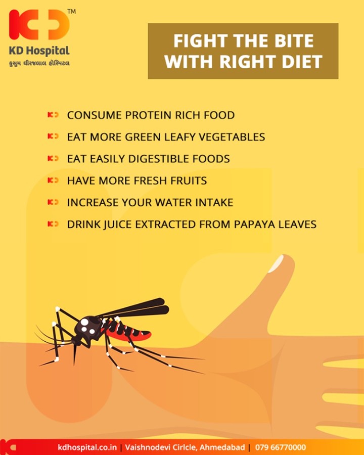 Fight the bite with right diet!

#DengueFever #KDHospital #GoodHealth #Ahmedabad #Gujarat #India