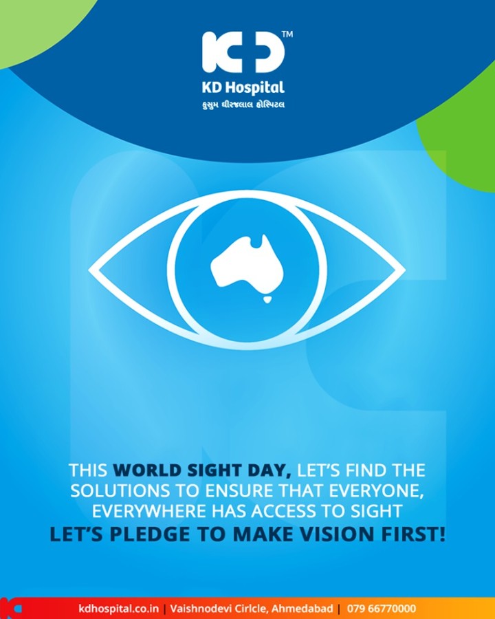 This world sight day, let's find the solutions to ensure that everyone, everywhere has access to sight. Let's pledge to make vision first!

#WorldSightDay #SightDay #KDHospital #GoodHealth #Ahmedabad #Gujarat #India