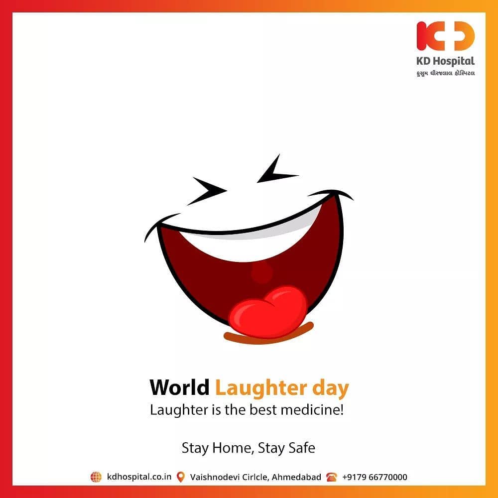 Laughter is the best medicine! 
#LaughterDay #CoronaVirus #CoronaAlert #StayAware #StaySafe #pandemic #caronavirusoutbreak #Quarantined #QuarantineAndChill #coronapocalypse #KDHospital #goodhealth #health #wellness #fitness #healthiswealth #healthyliving #patientscare #Ahmedabad #Gujarat #India
