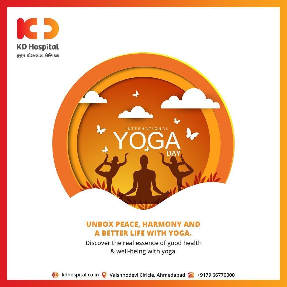 Unbox Peace, Harmony and A better life with Yoga

#Yoga #YogaDay #InternationalYogaDay #KDHospital #goodhealth #health #wellness #fitness #healthiswealth #healthyliving #patientscare #Ahmedabad #Gujarat #india