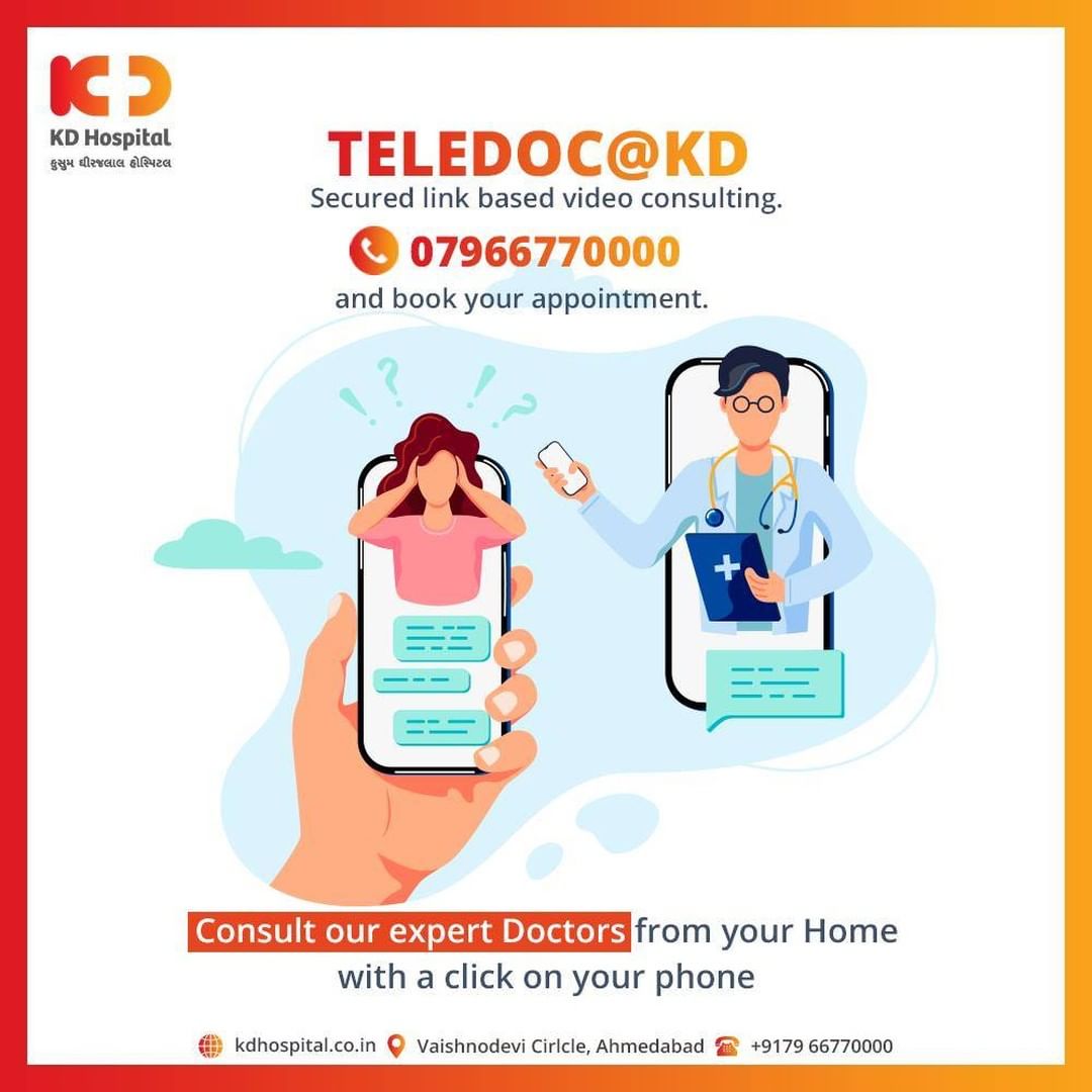 No more adding to your pain of travelling while you are unwell.

Take advantage of KD Hospital's Telemedicine services by calling us on 07966770000.

#KDHospitalTelemedicine #Telemedicineservices #KDHospital #goodhealth #health #wellness #fitness #healthiswealth #healthyliving #patientscare #Ahmedabad #Gujarat #india