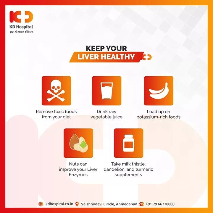 Here are 5 steps to Cleanse your Liver

#Liver #KDHospital #goodhealth #health #wellness #fitness #healthy #healthiswealth #wealth #healthyliving #joy #patientscare #Ahmedabad #Gujarat #India