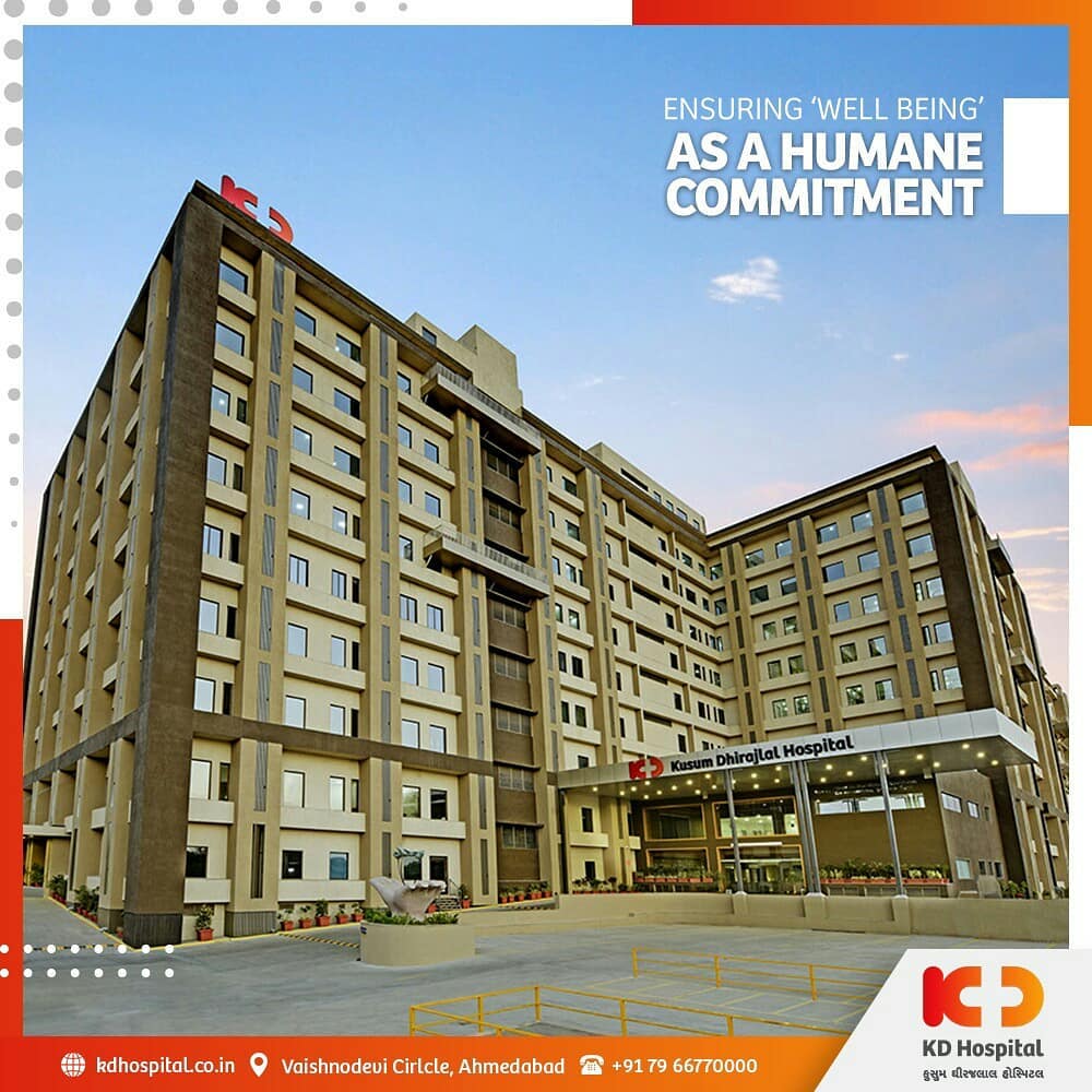 KD Hospital's vision is to ensure ‘well being’ as a commitment to enliven the spirit of humanity. Our core values make us who we are today. Our Doctors are compassionate about curing the ill and take care of the diseased. The Hospital offers every possible facility to meet the needs of the patients and their families. 

#KDHospital #MultiSpecialtyHospital #Compassion #Passion #Doctors #Diagnosis #Therapeutics #goodhealth #health #wellness #fitness #healthiswealth #healthyliving #Heart #HeartDiseases #Ahmedabad #Gujarat #India