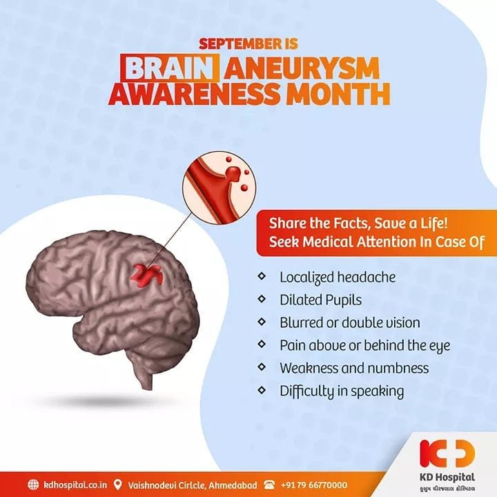 A sudden, severe headache could be nothing or could be a sign of brain aneurysm, following bleeding into the brain. September is the month of 