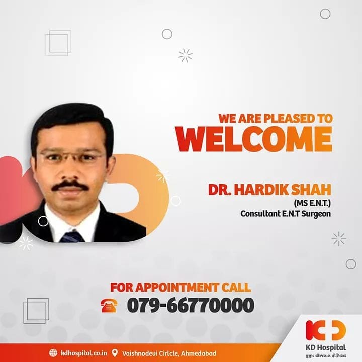 KD Hospital is pleased to announce the joining of Dr. Hardik Shah, ENT Specialist, who has experience over 7 years in the field and will be available for consultation at the hospital. Call 079-66770000 to book an appointment. 

#KDHospital #goodhealth #health #wellness #doctor #entsurgeon #fitness #healthiswealth #healthyliving #patientscare #Ahmedabad #Gujarat #india