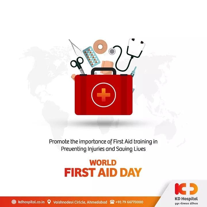On this World First Aid Day, we want to remind you that First Aid is available to all and you can save a life of one in need. First Aid Education is accessible to all and it is a fundamental motion to solidarity. Spread awareness, stay alert, and save lives. 

#KDHospital #WorldFirstAidDay #FirstAidAwareness #FirstAid #savelife #savelives #goodhealth #health #wellness #doctor  #fitness #healthiswealth #healthyliving #patientscare #Ahmedabad #Gujarat #india