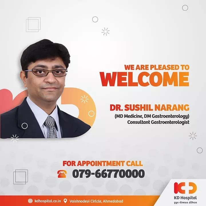 Dr. Sushil Narang has joined KD Hospital as a Consultant Gastroenterologist with the experience of over 16 years in Consultation, General Gastroenterology and Advanced Endoscopy. Call 079-66770000 to book an appointment.

#KDHospital #goodhealth #health #wellness #doctor #gastroenterologist #endoscopy #gastroenterology #gerd #colonoscopy #fitness #healthiswealth #healthyliving #patientscare #Ahmedabad #Gujarat #india
