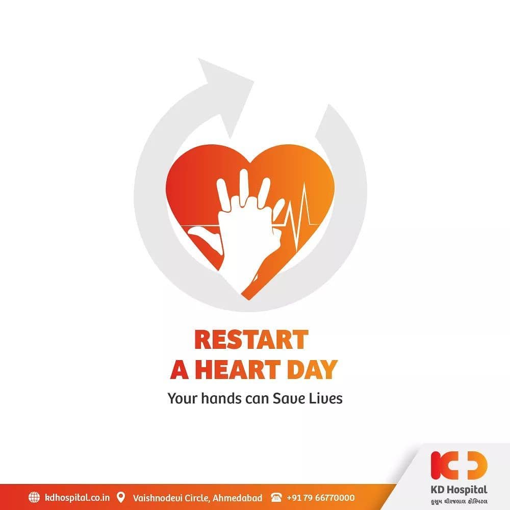 October 16th is dedicated to educating one about Cardio-Pulmonary Resuscitation (CPR) so that everyone can take the opportunity to save the life of one in cardiac arrest. Let's increase the survival rates of these patients by recognizing the symptoms of cardiac arrest and giving them CPR.

#KDHospital #RestartAHeartDay #RestartAHeart #CPR #CPRtraining #CPRsaveslives #cardiopulmonaryresuscitation #Compassion #Doctors #DoctorsOfInstagram #Diagnosis #Therapeutics #goodhealth #soical #socialmediamarketing #digitalmarketing #wellness #wellnessthatworks #Ahmedabad #Gujarat #India