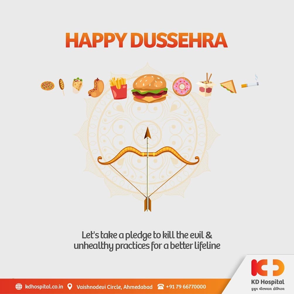 This Dusshera, may all the devils of darkness, weaknesses and fragility be smothered by the light of delight, inspiration, security and health. KD Hospital wishes you all a safe and joyful Dusshera.

#KDHospital #Dusshera #Dusshera2020 #Navratri #Navratri2020 #DoctorsOfInstagram #Diagnosis #Therapeutics #goodhealth #pandemic #socialmedia #socialmediamarketing #digitalmarketing #wellness #wellnessthatworks #Ahmedabad #Gujarat #India