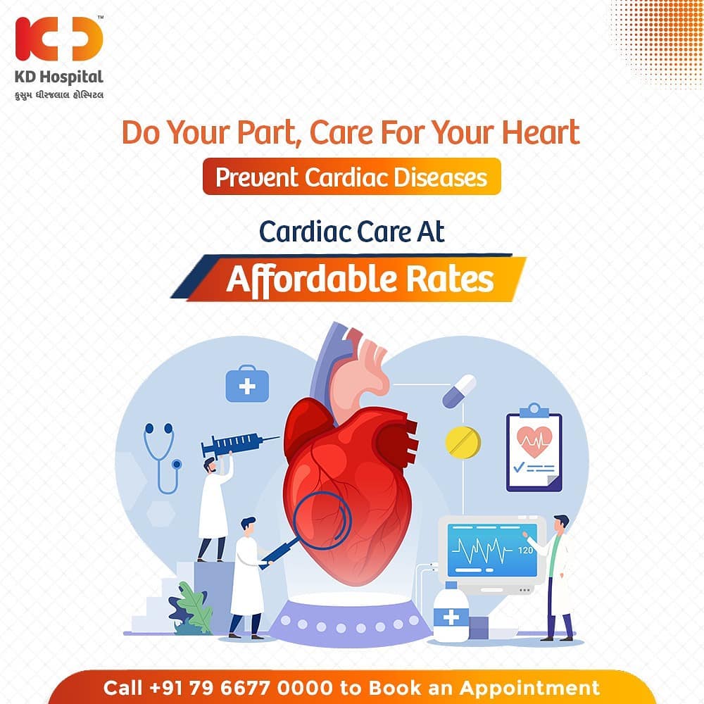 Don't ignore what your heart wants to say to you through showing cardiac symptoms. Taking care of your heart is as equivalent to taking care of your body. KD Hospital offers affordable cardiac care with the latest technology, avail yourself an appointment for a check-up on +91 7966770000. 

#KDHospital #goodhealth #healthiswealth #healthyliving #patientscare #CardiacCare #Cardiology #HealthyHeart #cardiology #heartdiseases #cardiologist #HealthyHeartDiet #StayAware #StaySafe #Doctors #DoctorsOfInstagram #Diagnosis #Therapeutics #socialmediamarketing #digitalmarketing #pandemic #Ahmedabad #Gujarat #India