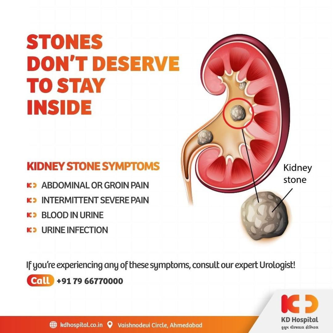 Kidney stones could cause very intense pain on the sides of your back or in the abdomen that may hinder your day to day activities. Consult our expert urologist if you have any of these symptoms. 

Call +917966770000 to book an appointment for urology consultation. 

#KDHospital #RenalColic #RenalStone #KidneyStones #Urology #Urologist #Covid19 #Covid #DoctorsOfInstagram #Diagnosis #Therapeutics #goodhealth #pandemic #socialmedia #socialmediamarketing #wellness #wellnessthatworks #Ahmedabad #Gujarat #India