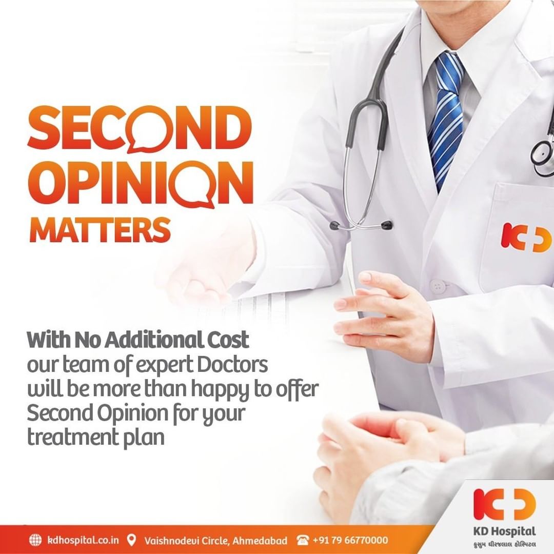 Make an insightful decision about your health-related issues. Get a second opinion from us, which is simple, quick and easily accessible. With No additional cost for the opinion. Visit https://bit.ly/3kevQpS for more information.

#KDHospital #SecondOpinion #SecondOpinionProgram #Consultation  #opinion #outpatient #DoctorsOfInstagram #Diagnosis #Therapeutics #goodhealth #pandemic #socialmedia #socialmediamarketing #digitalmarketing #wellness #wellnessthatworks #Ahmedabad #Gujarat #India